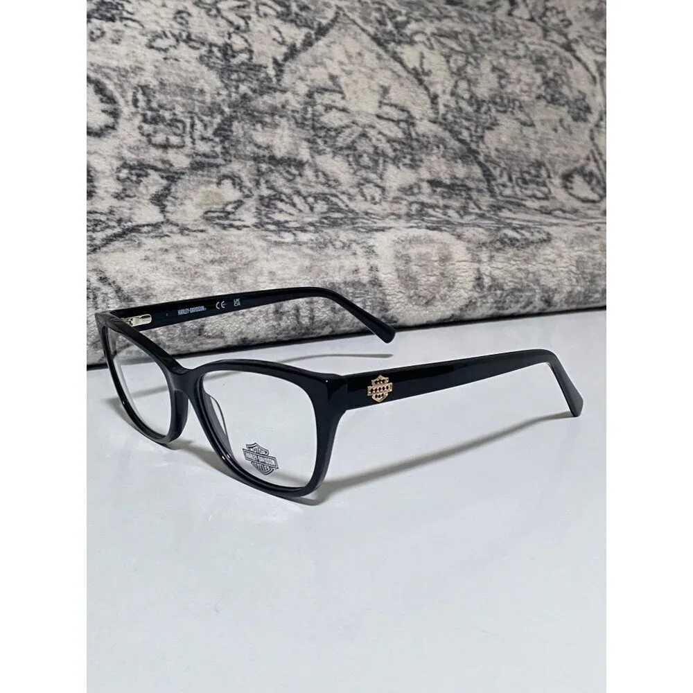 NEW Harley-Davidson Cat-Eye RX Eyeglasses in a Glossy Black Frame